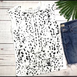 MOTHER | sz XS cap sleeve tee in fawn print